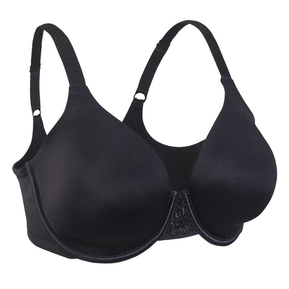 Vanity Fair Underwire Back Smoothing‎ Bra Black Lightly Lined Style 76380 40DD - Picture 1 of 12